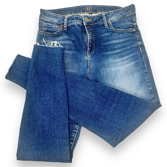 Kut - High Rise Fab Ab Ankle Skinny Jeans with Raw Hem - Picture 10 of 14